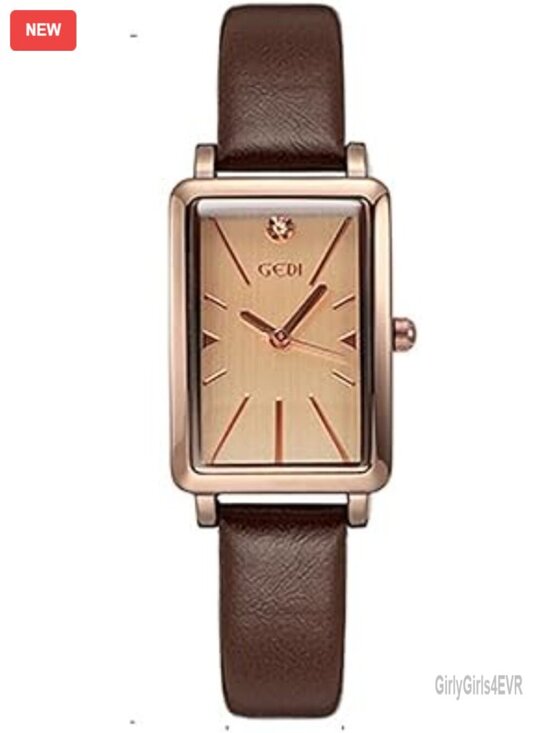 Mini Ultra Thin Square Quartz Watch with Leather Strap 30M Water Resistant main image 6